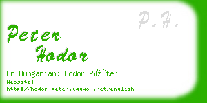 peter hodor business card